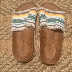 Aeropostale Brown Suede Slide Sandals